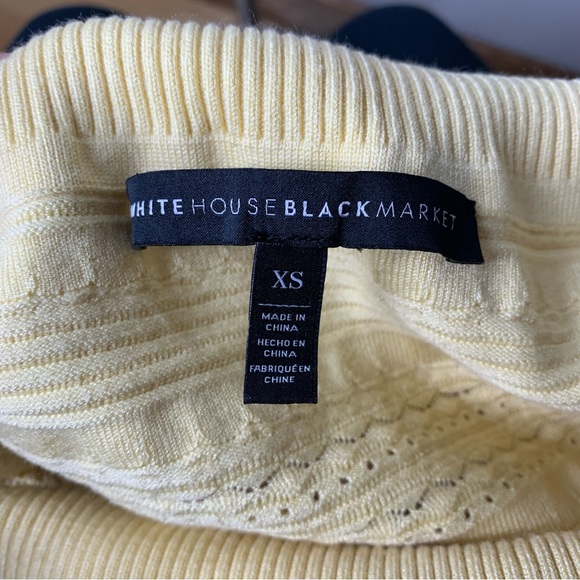 White House Black Market Yellow Knit Sleeveless Sweater Top - Picture 3 of 6